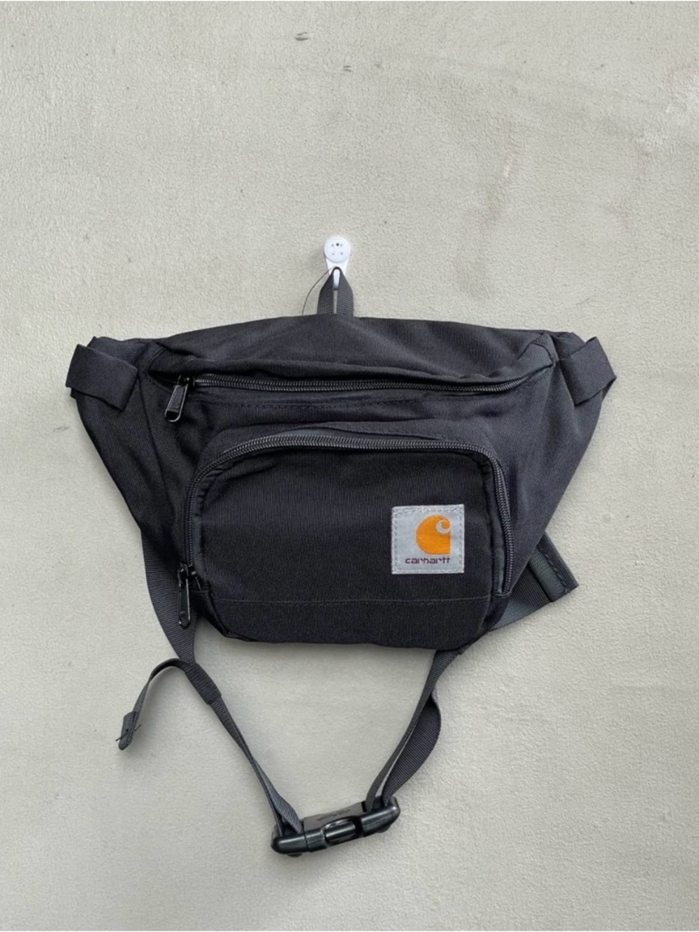 Carhartt Black Belt Bag with Carhartt Patch
